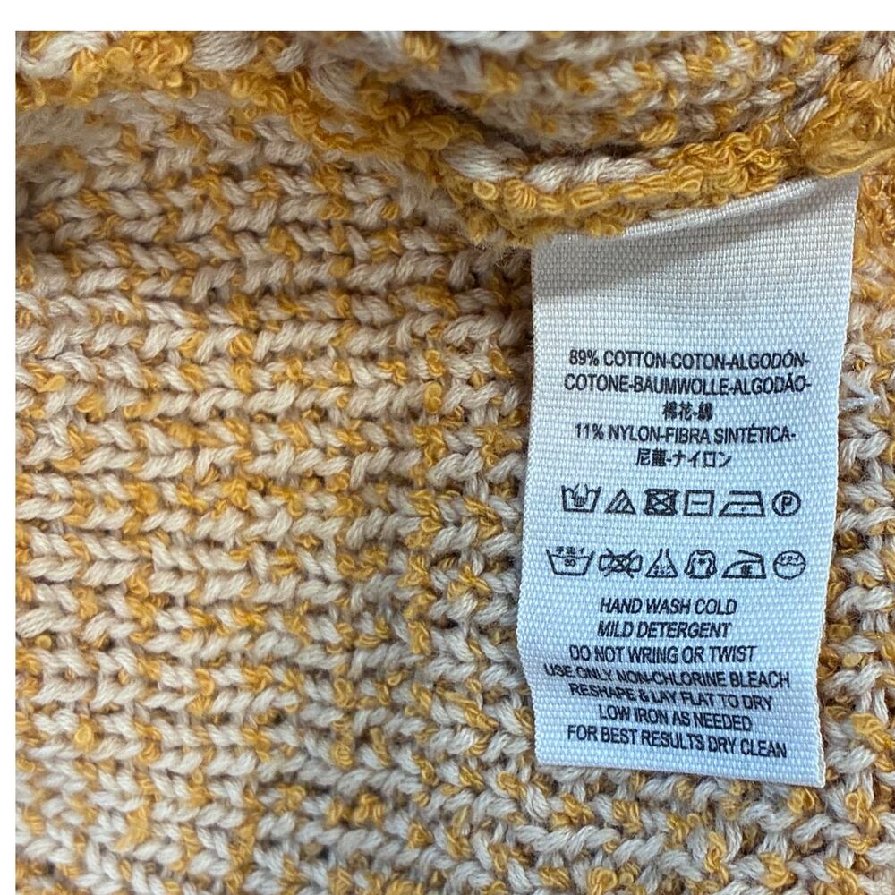 Free People High-Low V-Neck Cropped Knit Sweater Yellow Sz S - Picture 5 of 7